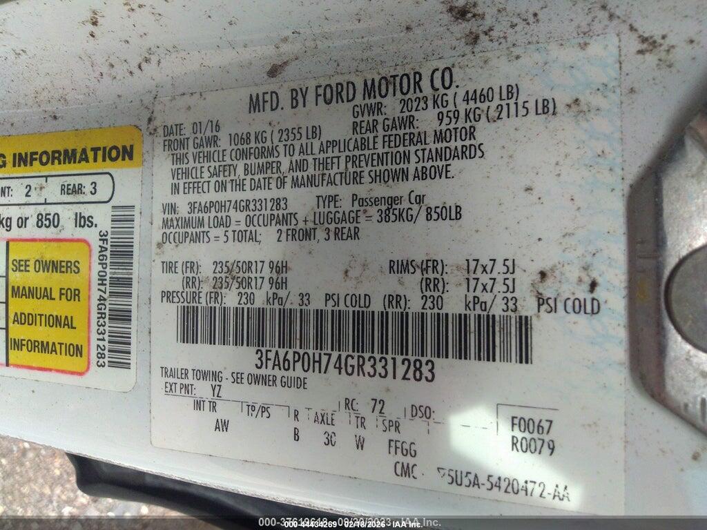 3FA6P0H74GR331283 2016 FORD FUSION photo no. 9