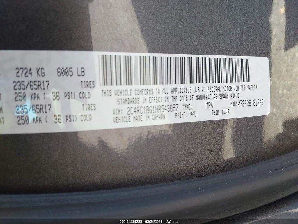 2C4RC1BG1HR543857 2017 CHRYSLER PACIFICA photo no. 9