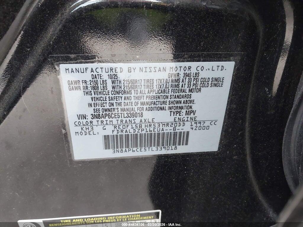 3N8AP6CE5TL339018 2026 NISSAN KICKS photo no. 9