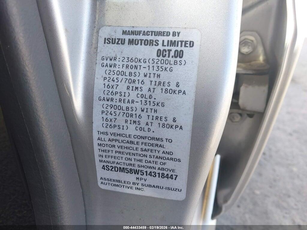 4S2DM58W514318447 2001 ISUZU RODEO photo no. 9