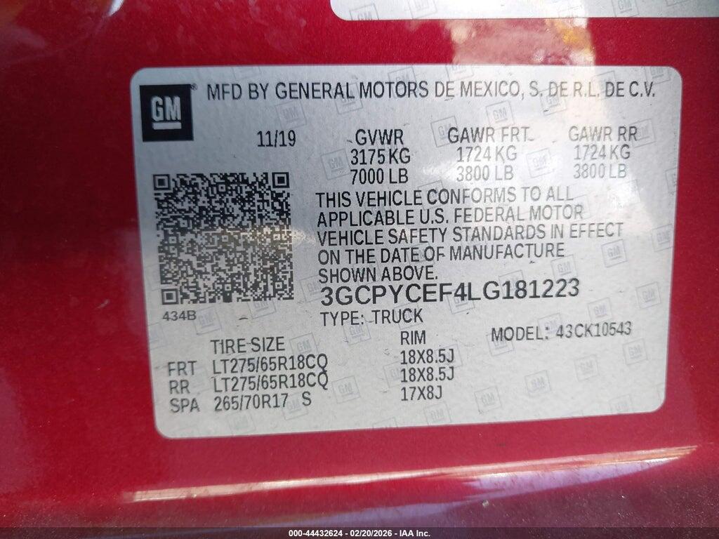 3GCPYCEF4LG181223 2020 CHEVROLET SILVERADO 1500 photo no. 9