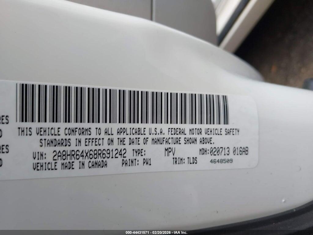 2A8HR64X68R691242 2008 CHRYSLER TOWN & COUNTRY photo no. 9