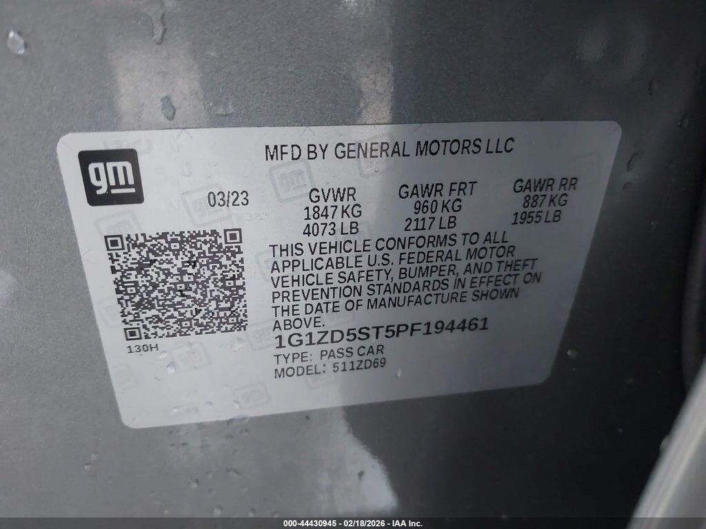1G1ZD5ST5PF194461 2023 CHEVROLET MALIBU photo no. 9