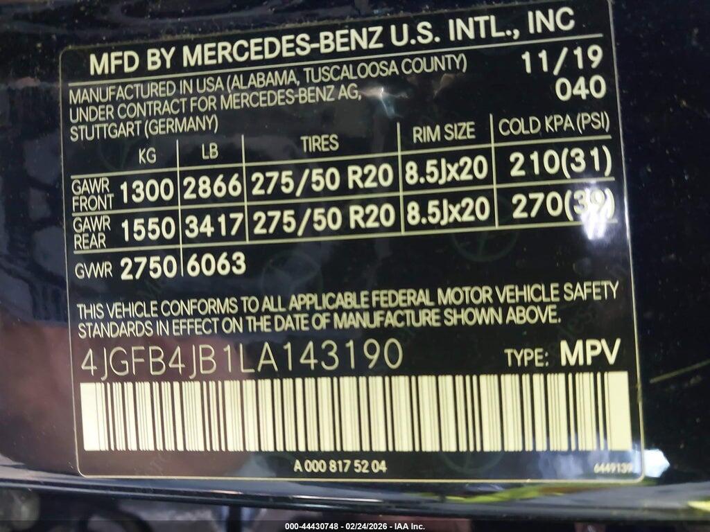 4JGFB4JB1LA143190 2020 MERCEDES-BENZ GLE 350 photo no. 9