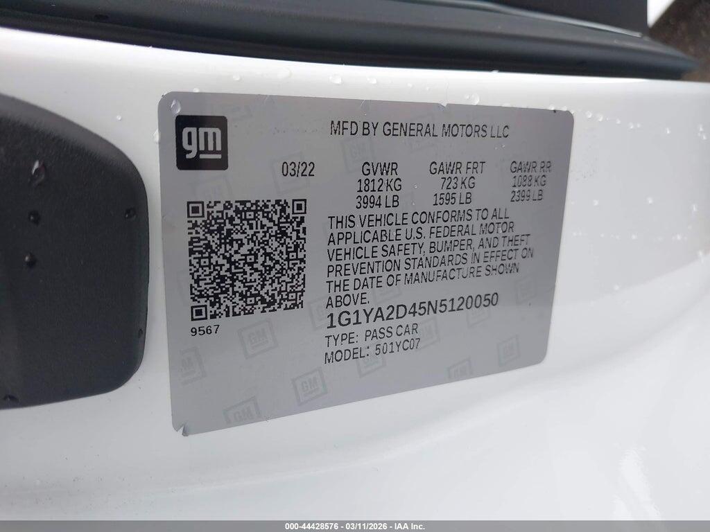 1G1YA2D45N5120050 2022 CHEVROLET CORVETTE STINGRAY photo no. 9
