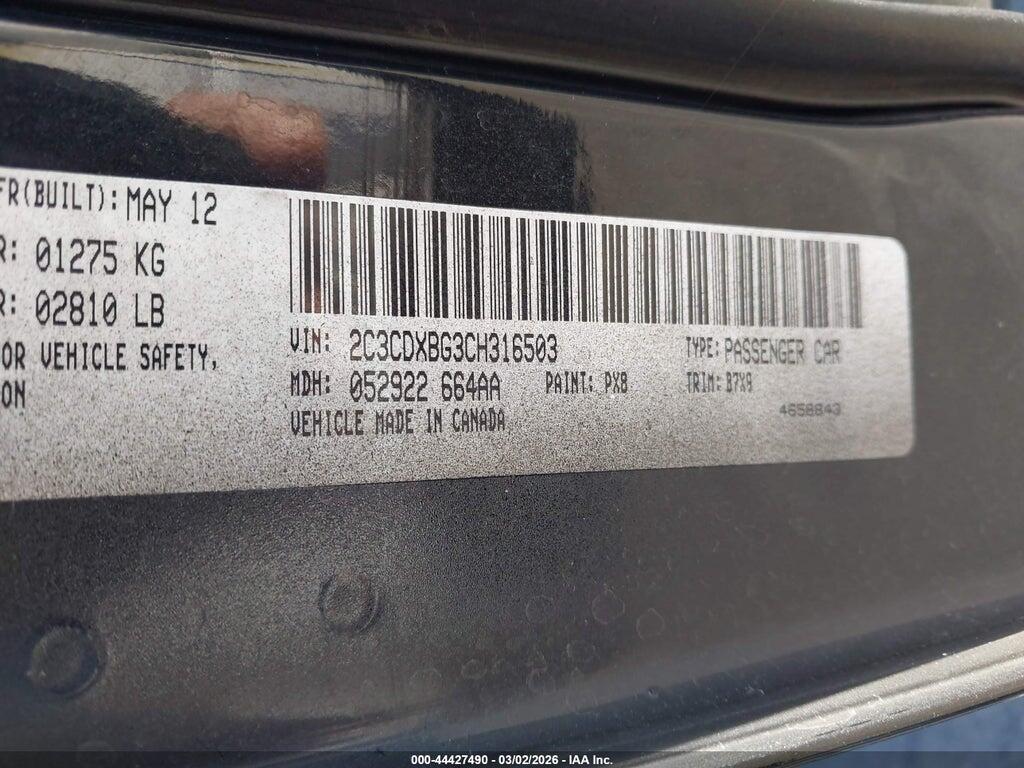 2C3CDXBG3CH316503 2012 DODGE CHARGER photo no. 9