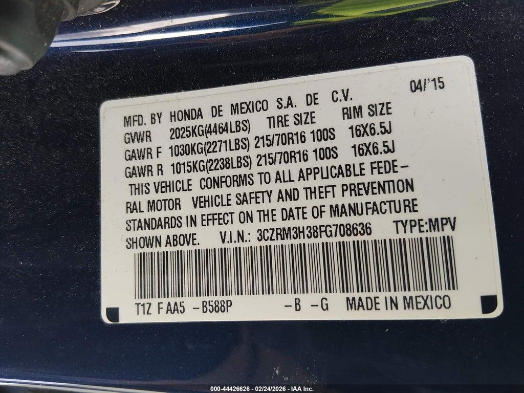 3CZRM3H38FG708636 2015 HONDA CR-V photo no. 9