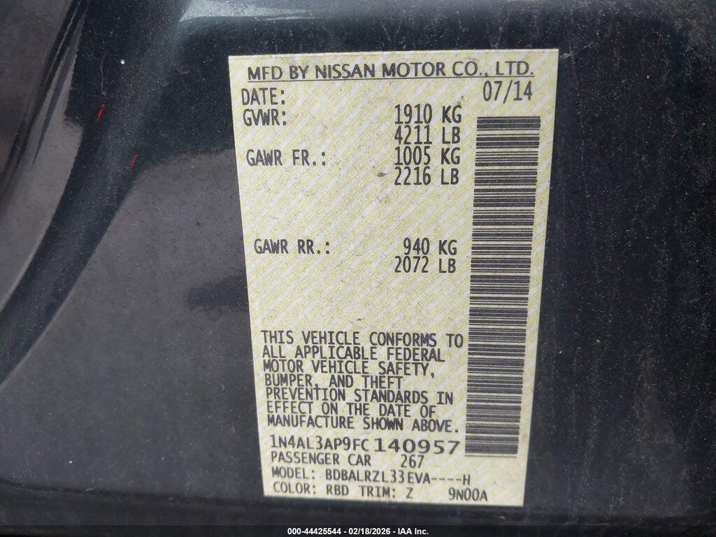 1N4AL3AP9FC140957 2015 NISSAN ALTIMA photo no. 9