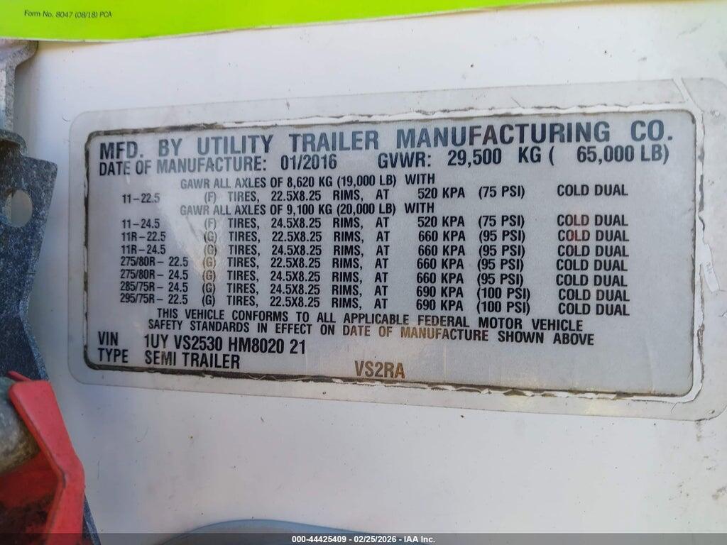 1UYVS2530HM802021 2017 UTILITY TRAILER MFG UNKNOWN photo no. 9