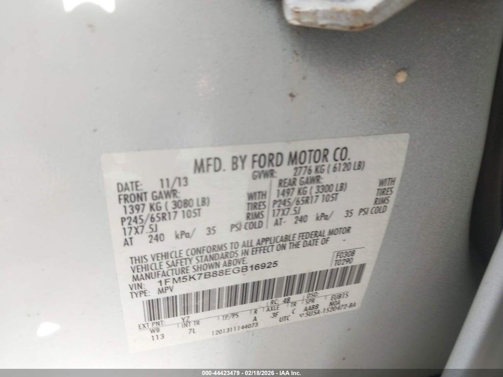 1FM5K7B88EGB16925 2014 FORD EXPLORER photo no. 9