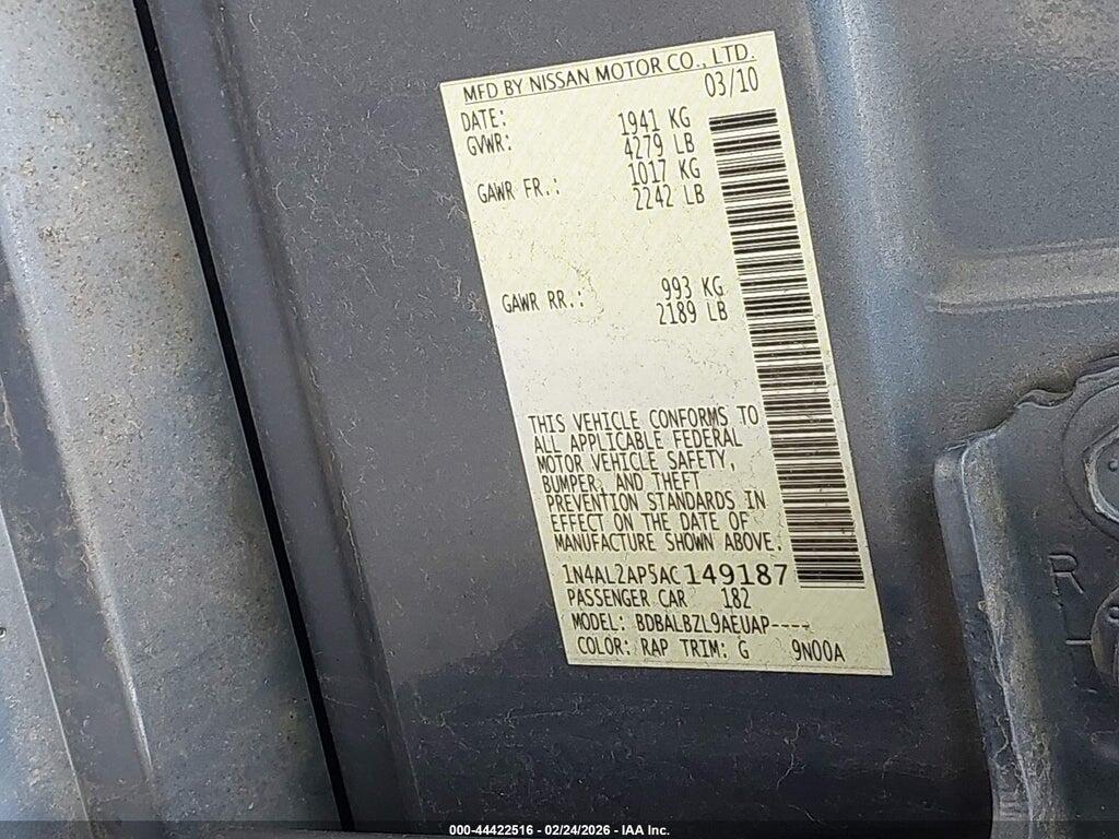 1N4AL2AP5AC149187 2010 NISSAN ALTIMA photo no. 9