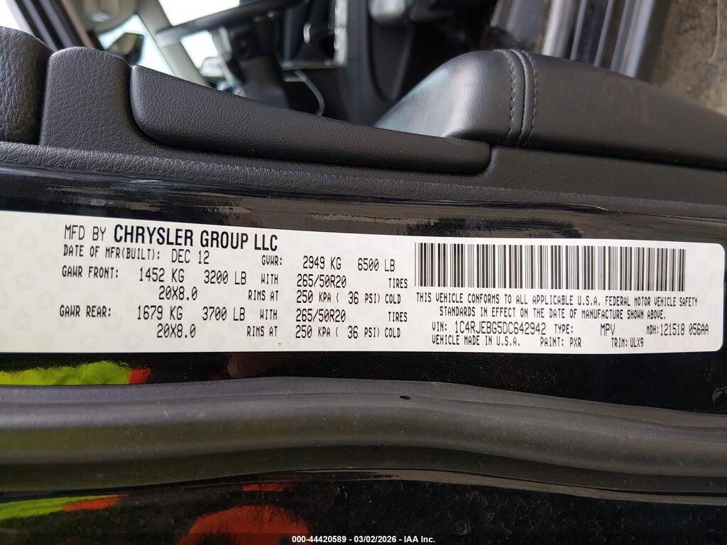 1C4RJEBG5DC642942 2013 JEEP GRAND CHEROKEE photo no. 9