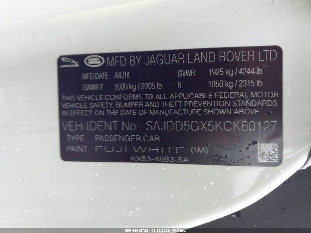 SAJDD5GX5KCK60127 2019 JAGUAR F-TYPE photo no. 9