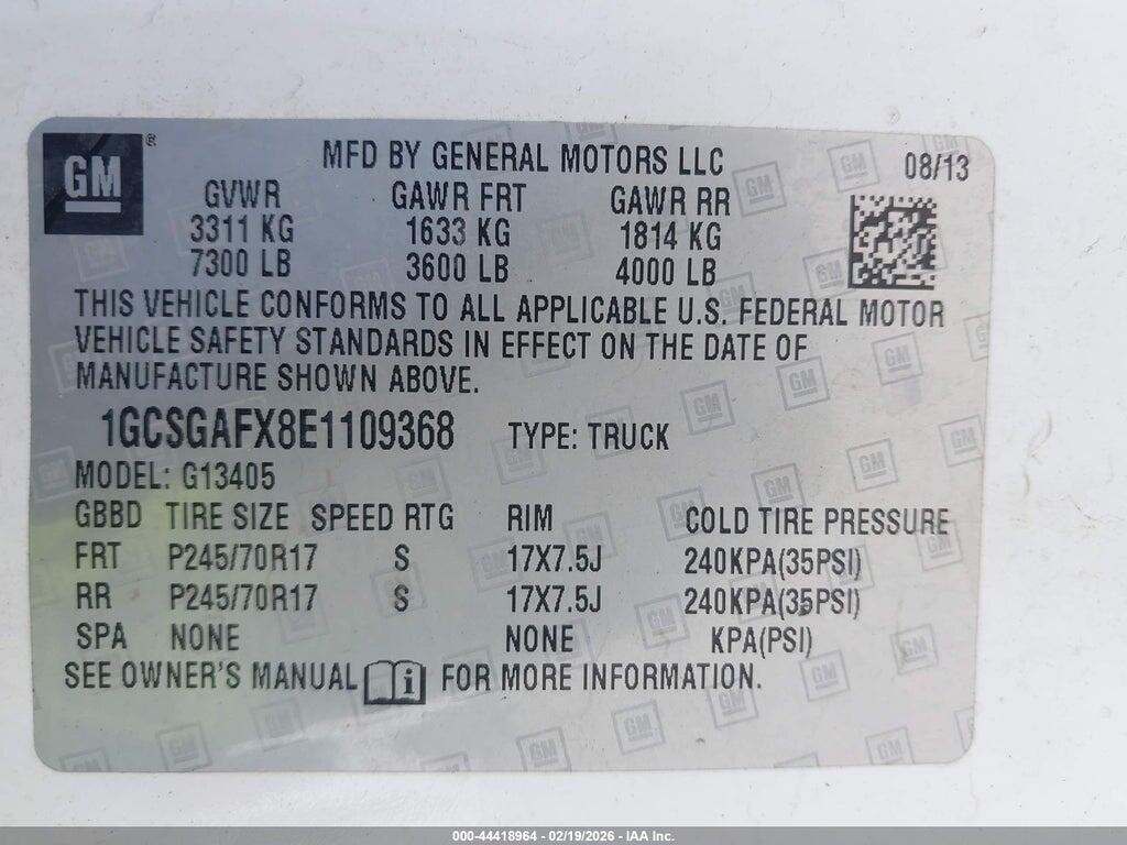 1GCSGAFX8E1109368 2014 CHEVROLET EXPRESS 1500 photo no. 9