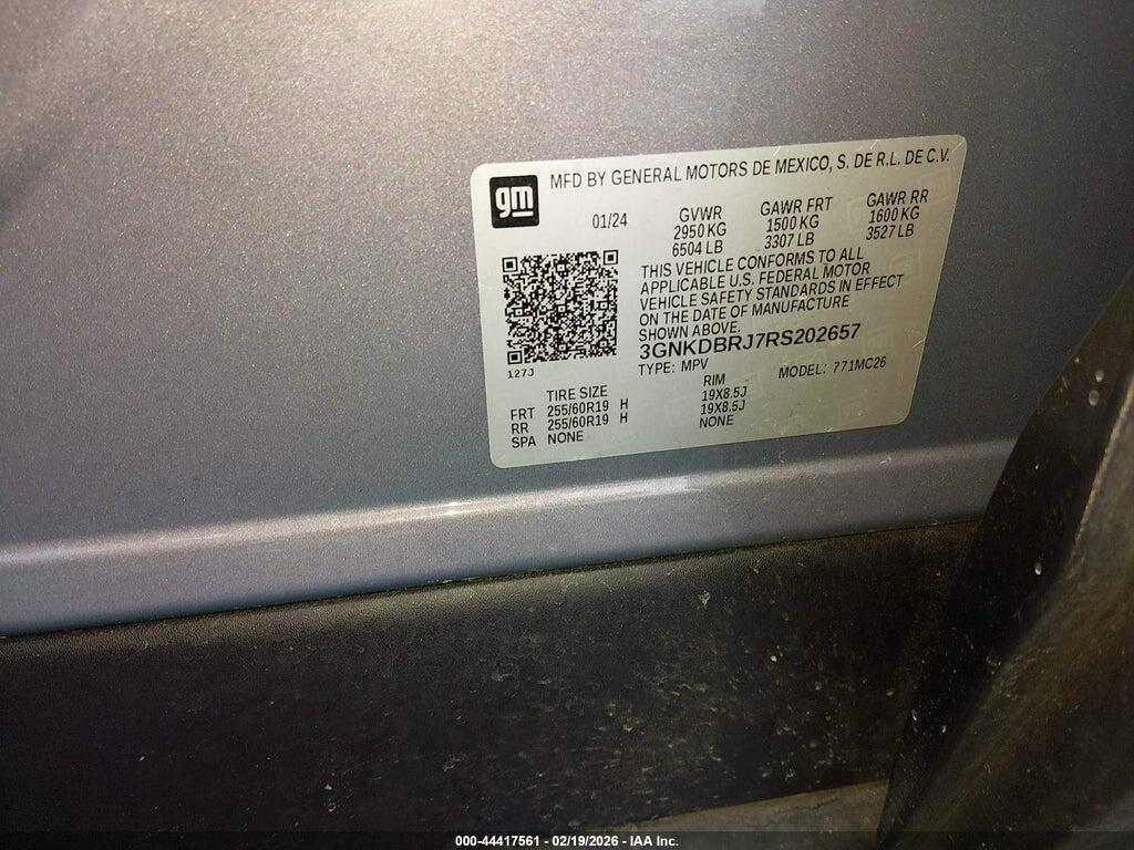 3GNKDBRJ7RS202657 2024 CHEVROLET BLAZER EV photo no. 9