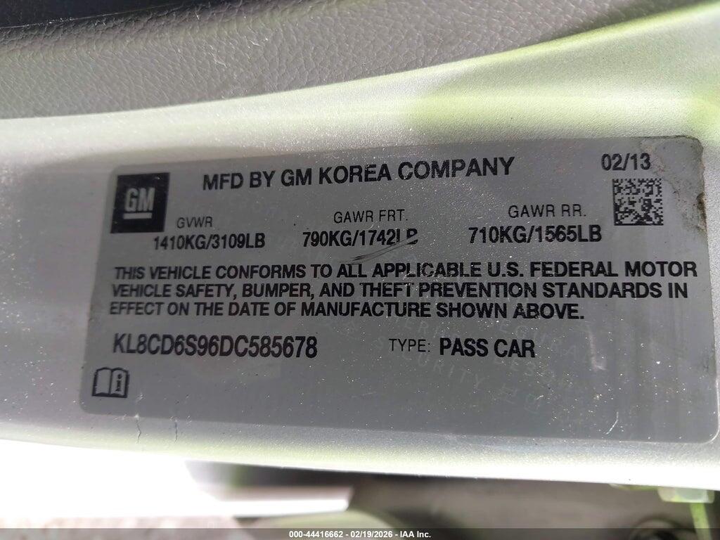 KL8CD6S96DC585678 2013 CHEVROLET SPARK photo no. 9