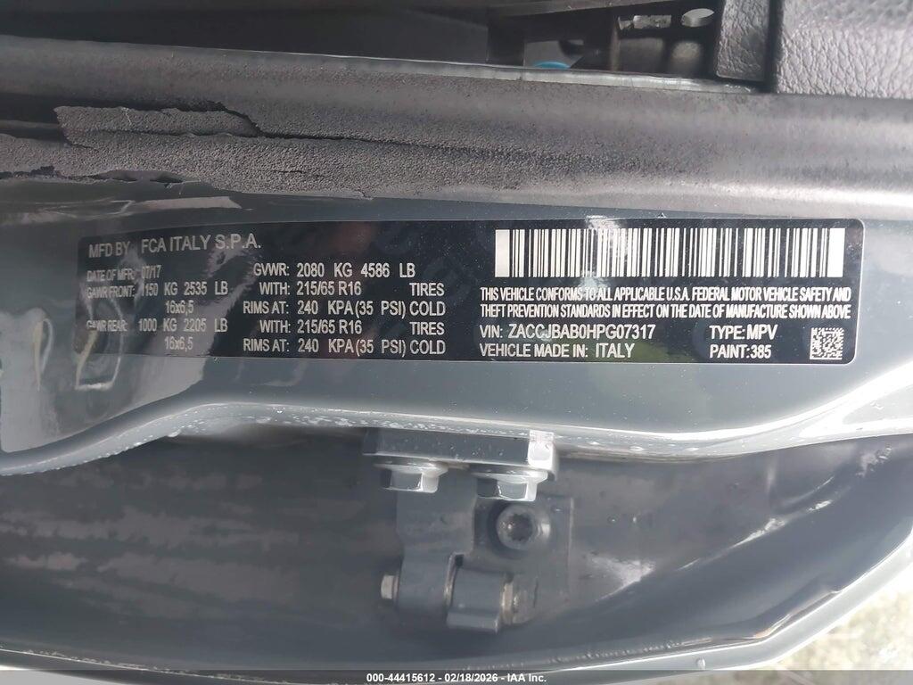 ZACCJBAB0HPG07317 2017 JEEP RENEGADE photo no. 9