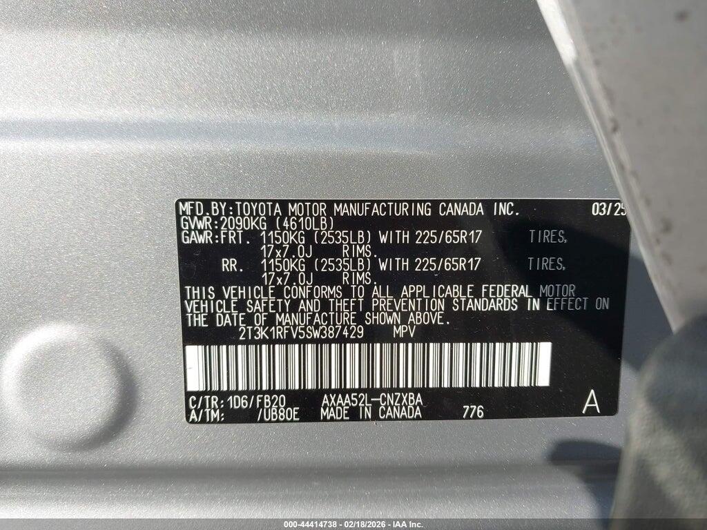 2T3K1RFV5SW387429 2025 TOYOTA RAV4 photo no. 9