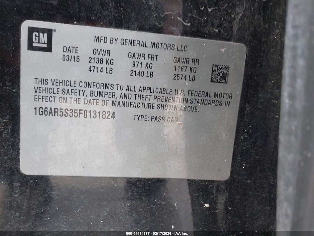 1G6AR5S35F0131824 2015 CADILLAC CTS photo no. 9