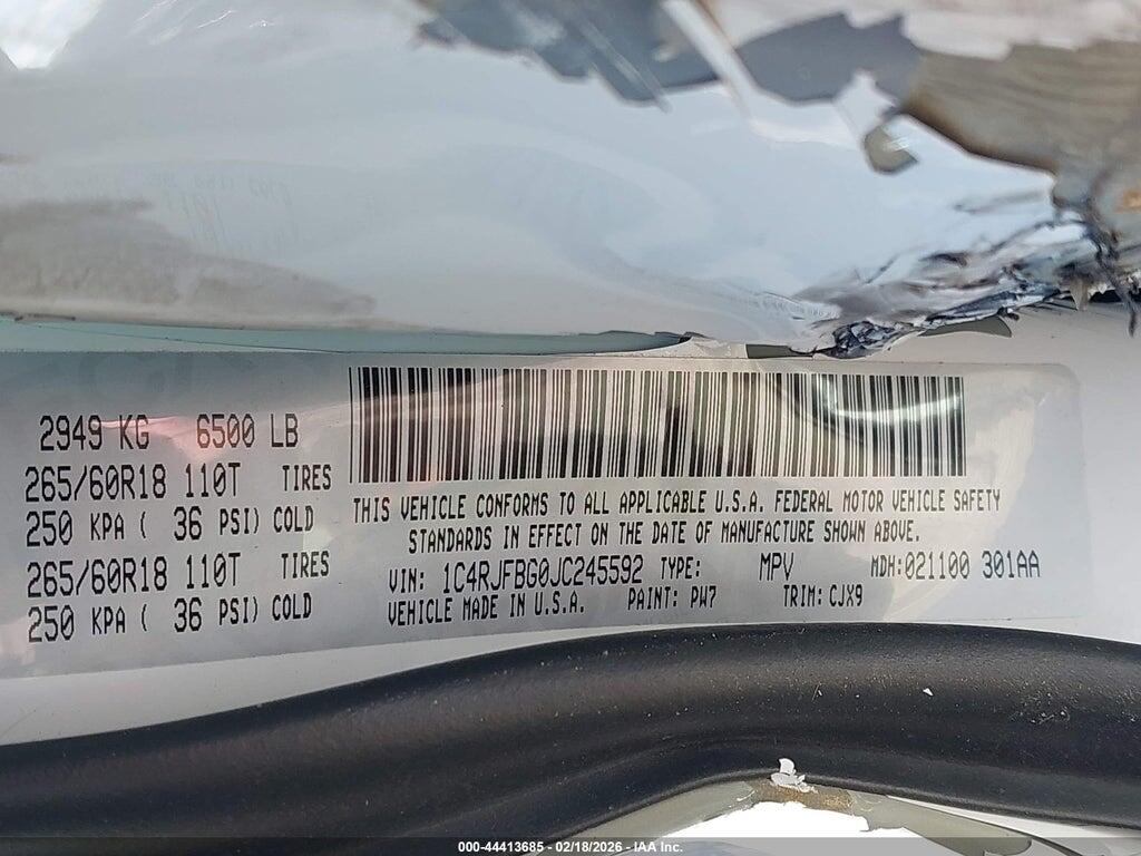 1C4RJFBG0JC245592 2018 JEEP GRAND CHEROKEE photo no. 9