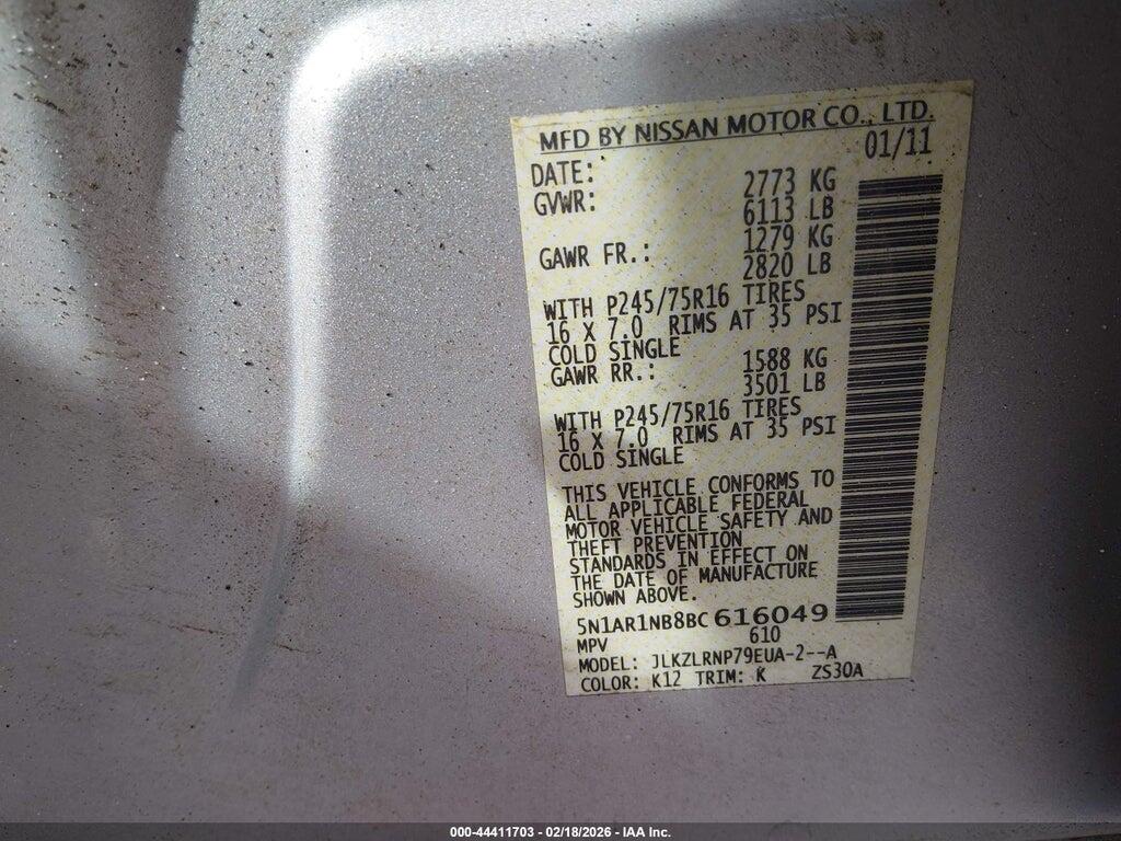 5N1AR1NB8BC616049 2011 NISSAN PATHFINDER photo no. 9