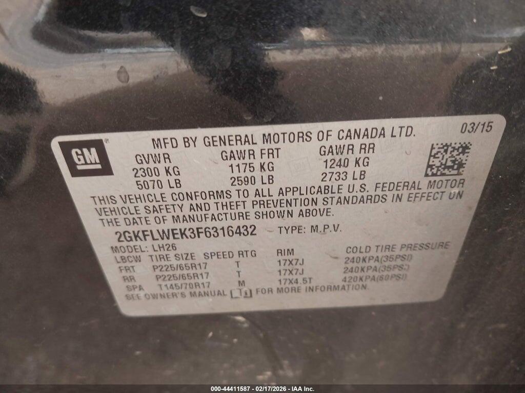 2GKFLWEK3F6316432 2015 GMC TERRAIN photo no. 9