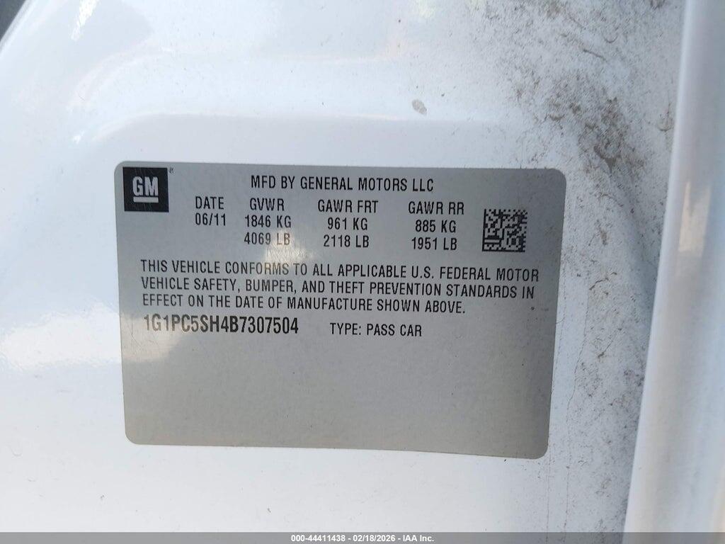 1G1PC5SH4B7307504 2011 CHEVROLET CRUZE photo no. 9