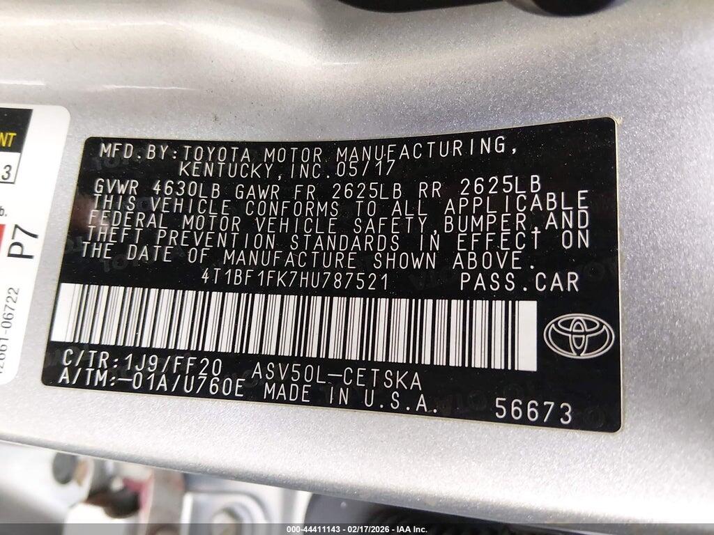 4T1BF1FK7HU787521 2017 TOYOTA CAMRY photo no. 9