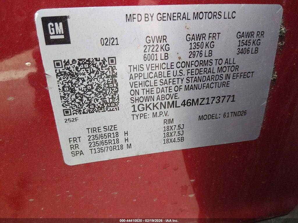 1GKKNML46MZ173771 2021 GMC ACADIA photo no. 9