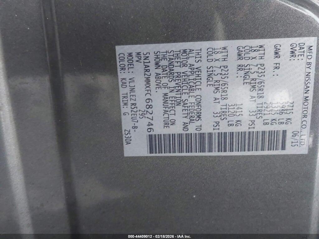 5N1AR2MMXFC682746 2015 NISSAN PATHFINDER photo no. 9