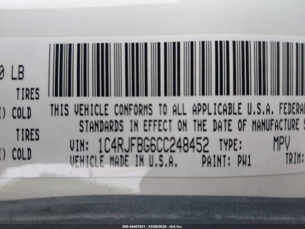 1C4RJFBG6CC248452 2012 JEEP GRAND CHEROKEE photo no. 9