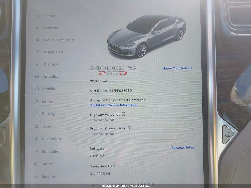 5YJSA1H47FF085089 2015 TESLA MODEL S photo no. 7