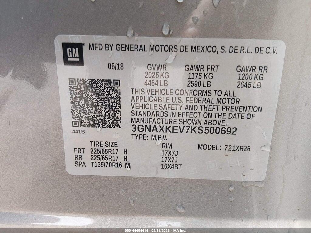 3GNAXKEV7KS500692 2019 CHEVROLET EQUINOX photo no. 9