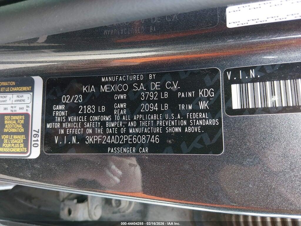 3KPF24AD2PE608746 2023 KIA FORTE photo no. 9