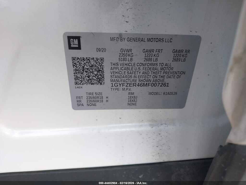 1GYFZER46MF007261 2021 CADILLAC XT4 photo no. 9