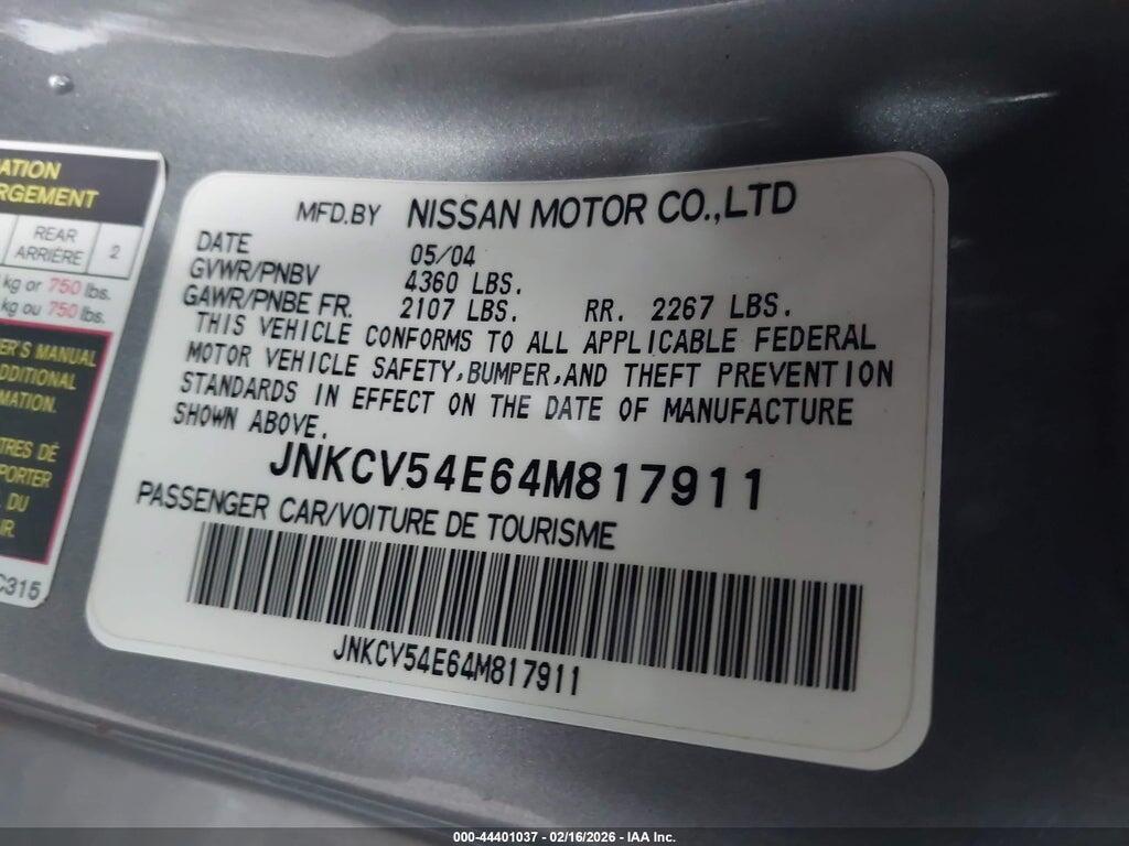 JNKCV54E64M817911 2004 INFINITI G35 photo no. 9