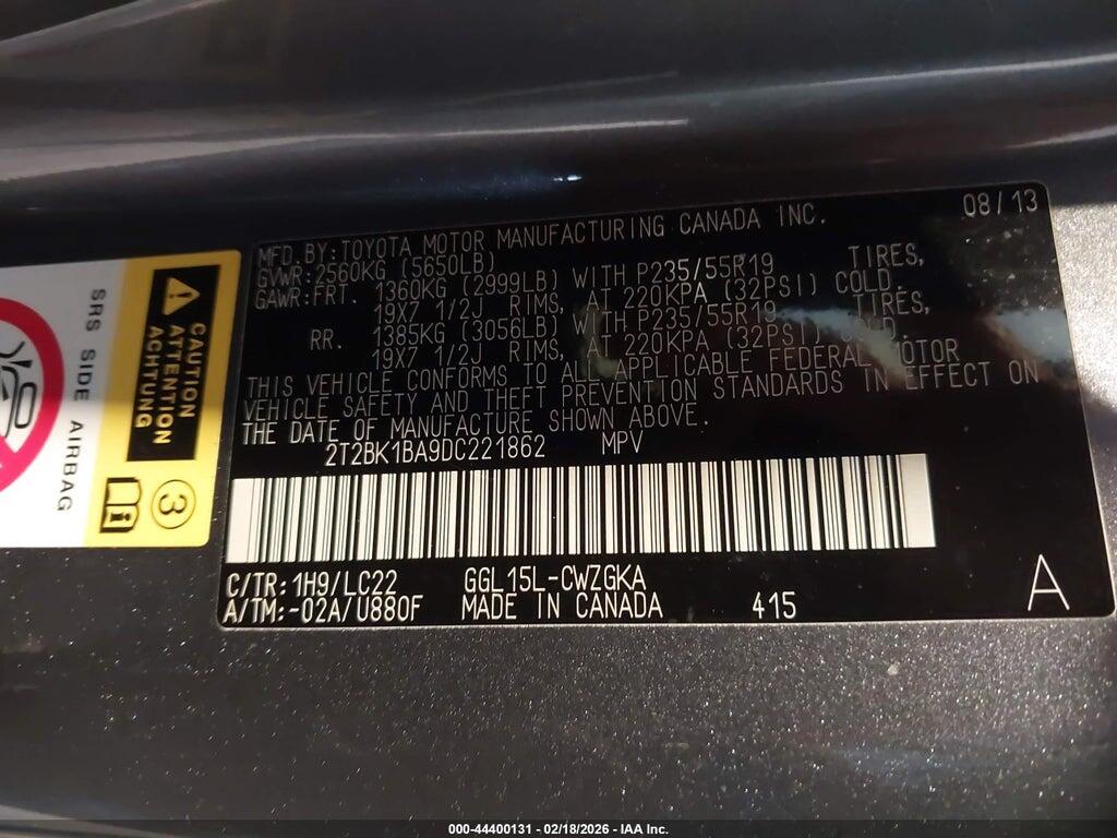 2T2BK1BA9DC221862 2013 LEXUS RX 350 photo no. 9