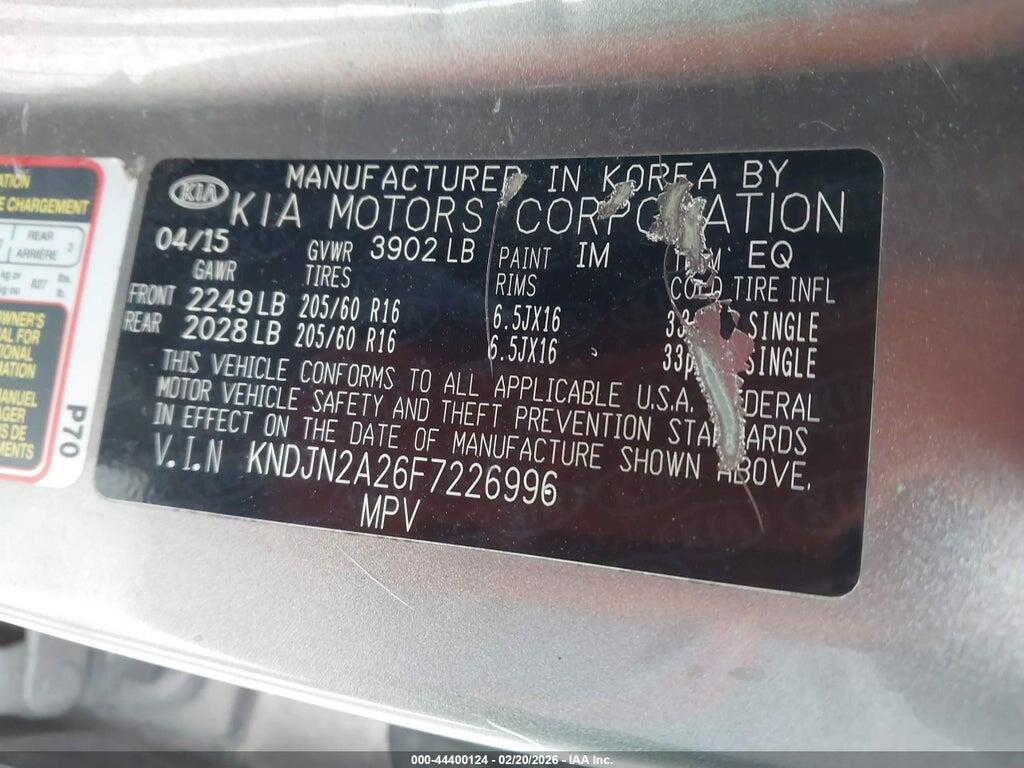 KNDJN2A26F7226996 2015 KIA SOUL photo no. 9