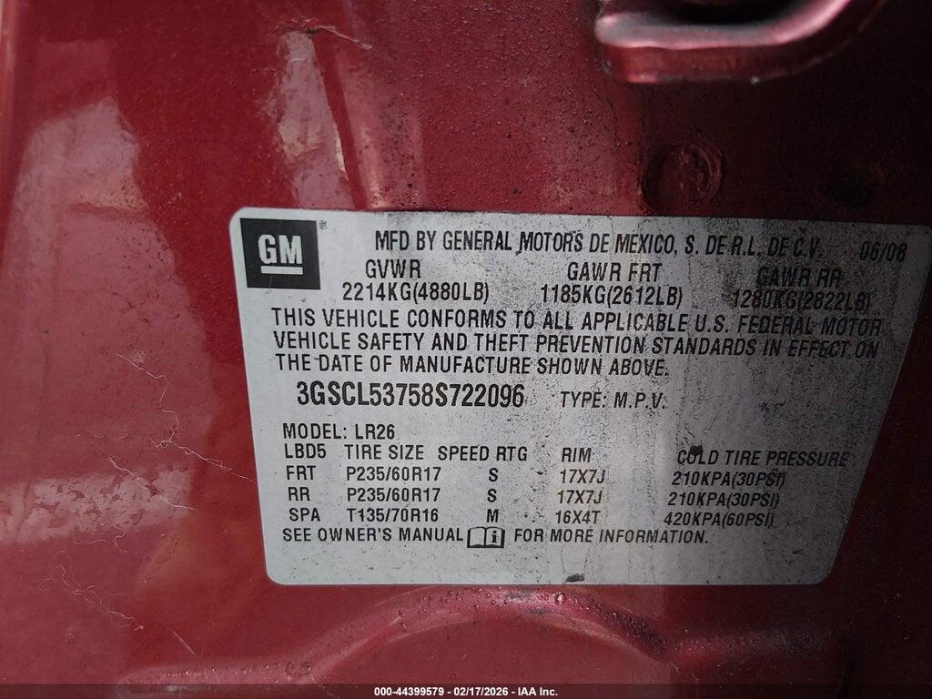 3GSCL53758S722096 2008 SATURN VUE photo no. 9