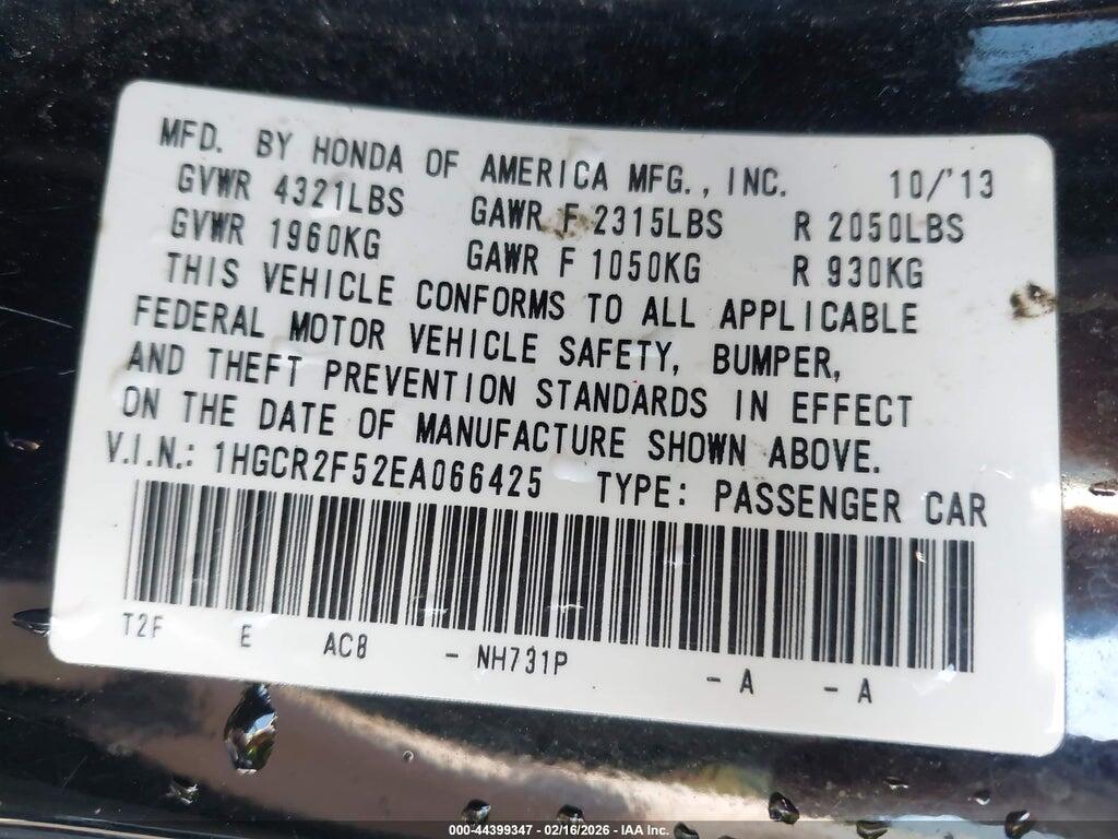 1HGCR2F52EA066425 2014 HONDA ACCORD photo no. 9