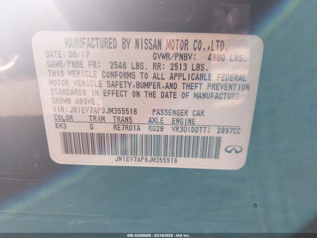 JN1EV7AP9JM355516 2018 INFINITI Q50 photo no. 9