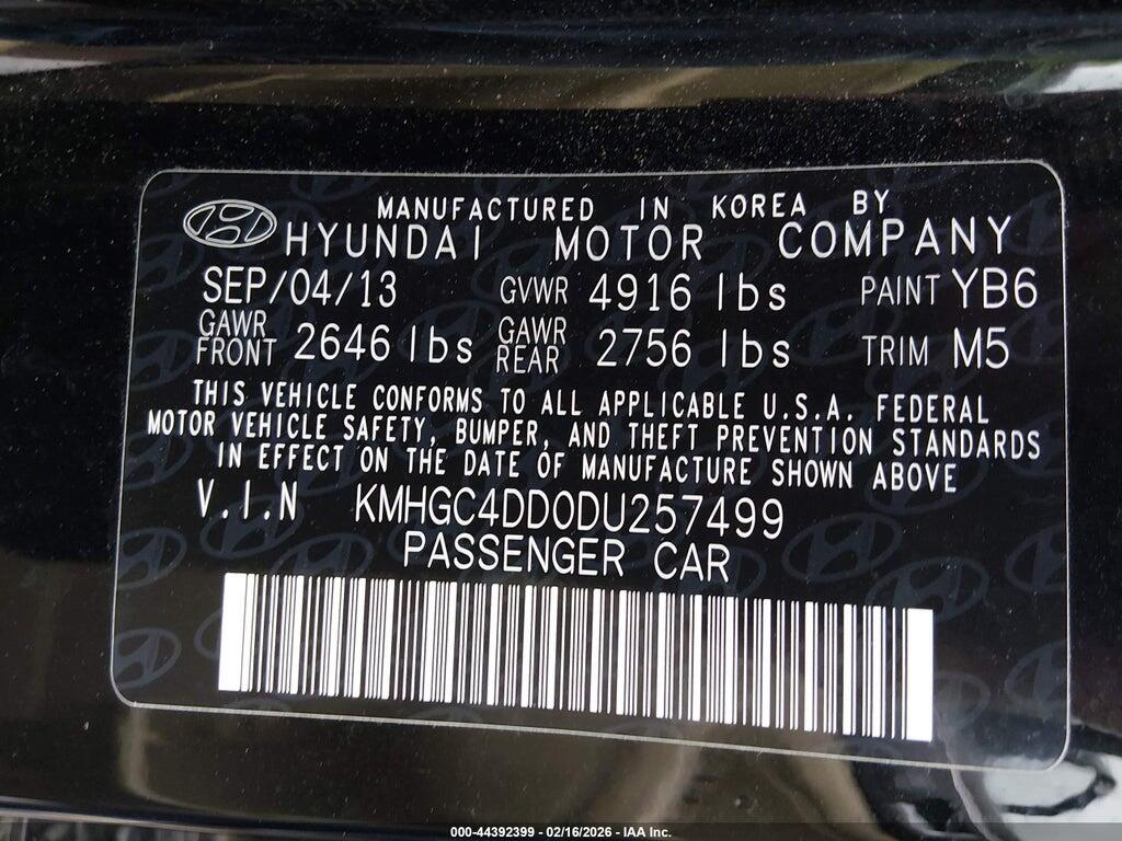 KMHGC4DD0DU257499 2013 HYUNDAI GENESIS photo no. 9