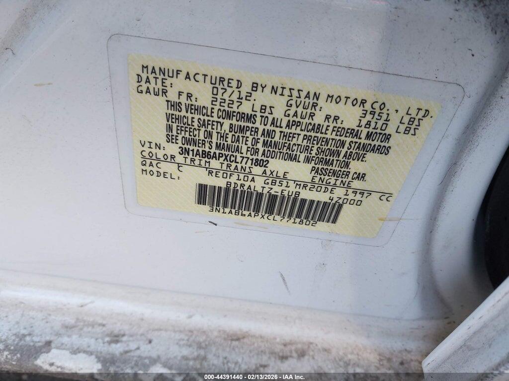 3N1AB6APXCL771802 2012 NISSAN SENTRA photo no. 9