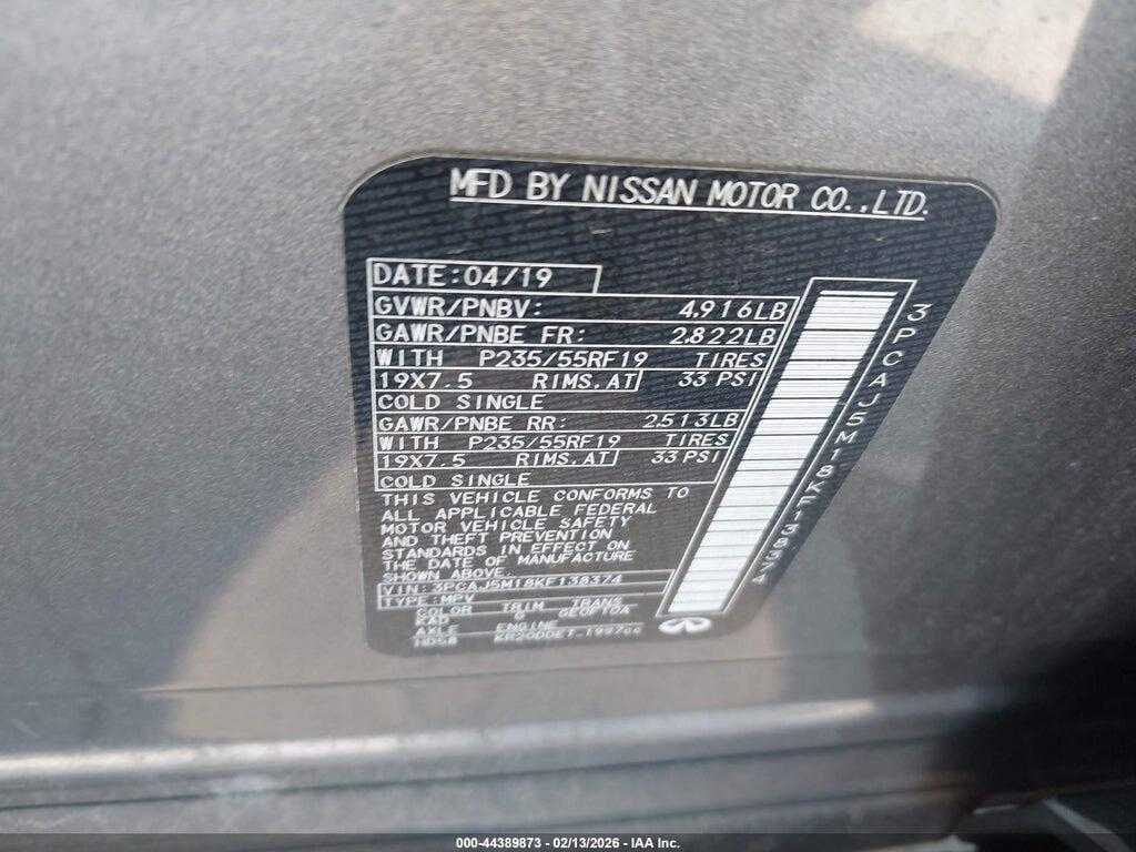3PCAJ5M18KF138374 2019 INFINITI QX50 photo no. 9