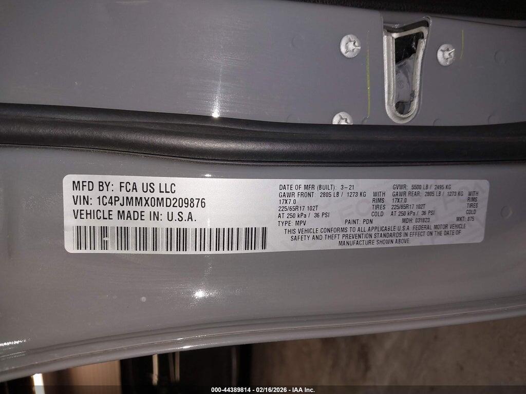 1C4PJMMX0MD209876 2021 JEEP CHEROKEE photo no. 9