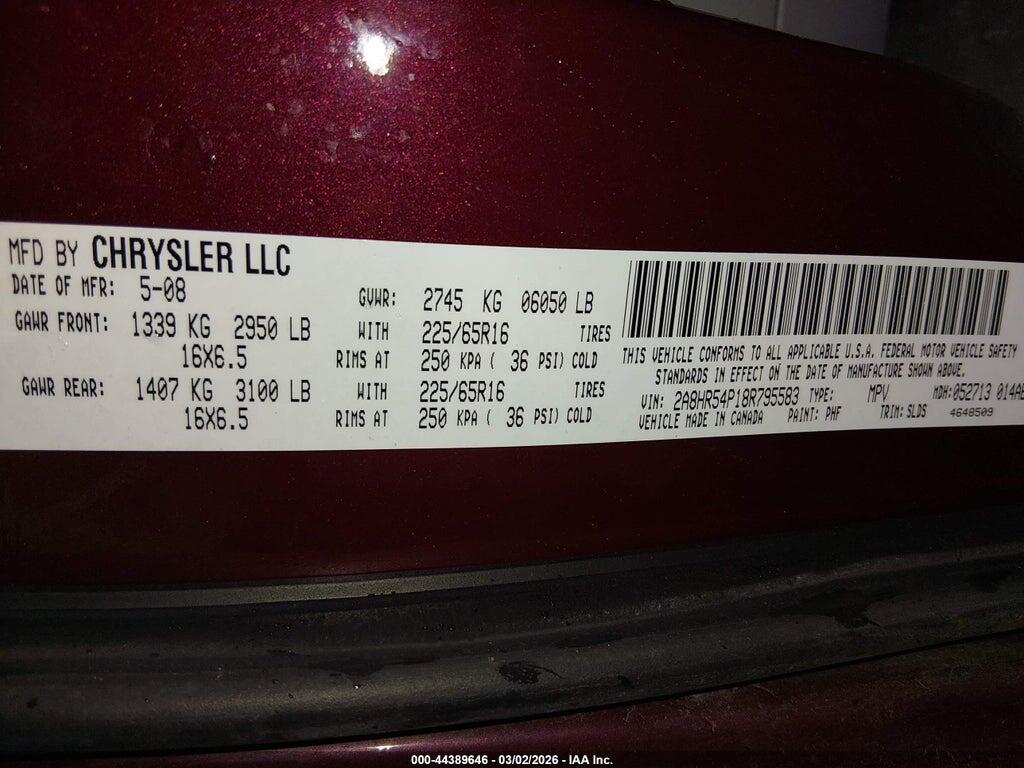 2A8HR54P18R795583 2008 CHRYSLER TOWN & COUNTRY photo no. 9
