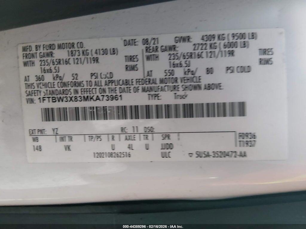 1FTBW3X83MKA73961 2021 FORD TRANSIT-350 CARGO VAN photo no. 9