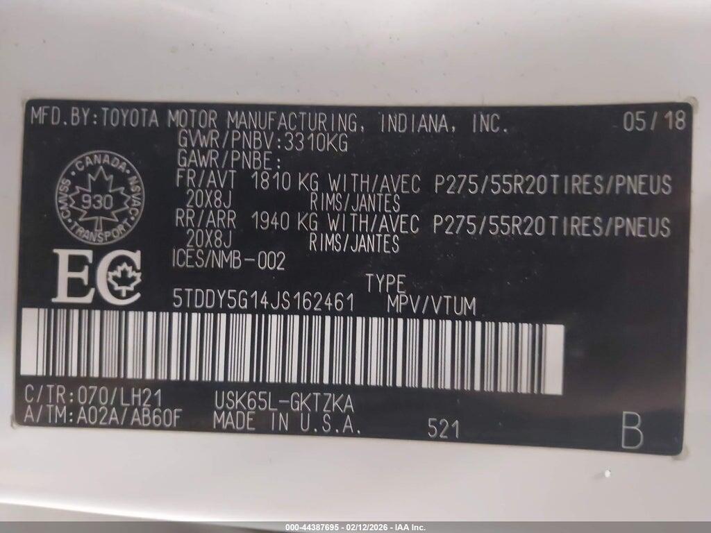 5TDDY5G14JS162461 2018 TOYOTA SEQUOIA photo no. 9