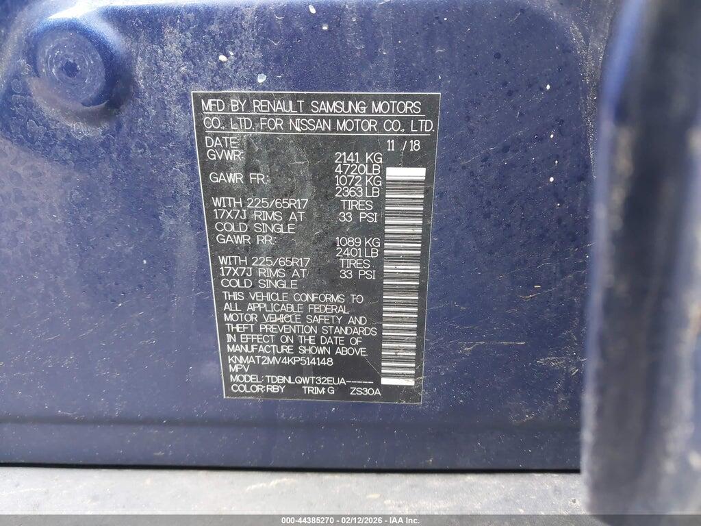 KNMAT2MV4KP514148 2019 NISSAN ROGUE photo no. 9