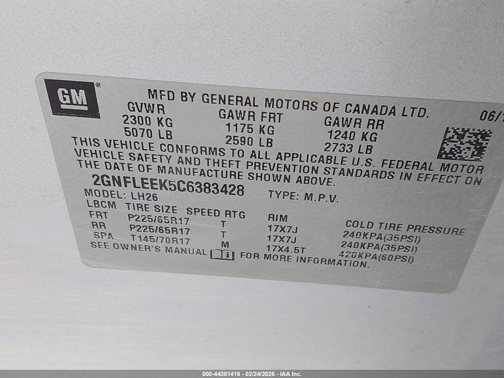 2GNFLEEK5C6383428 2012 CHEVROLET EQUINOX photo no. 9